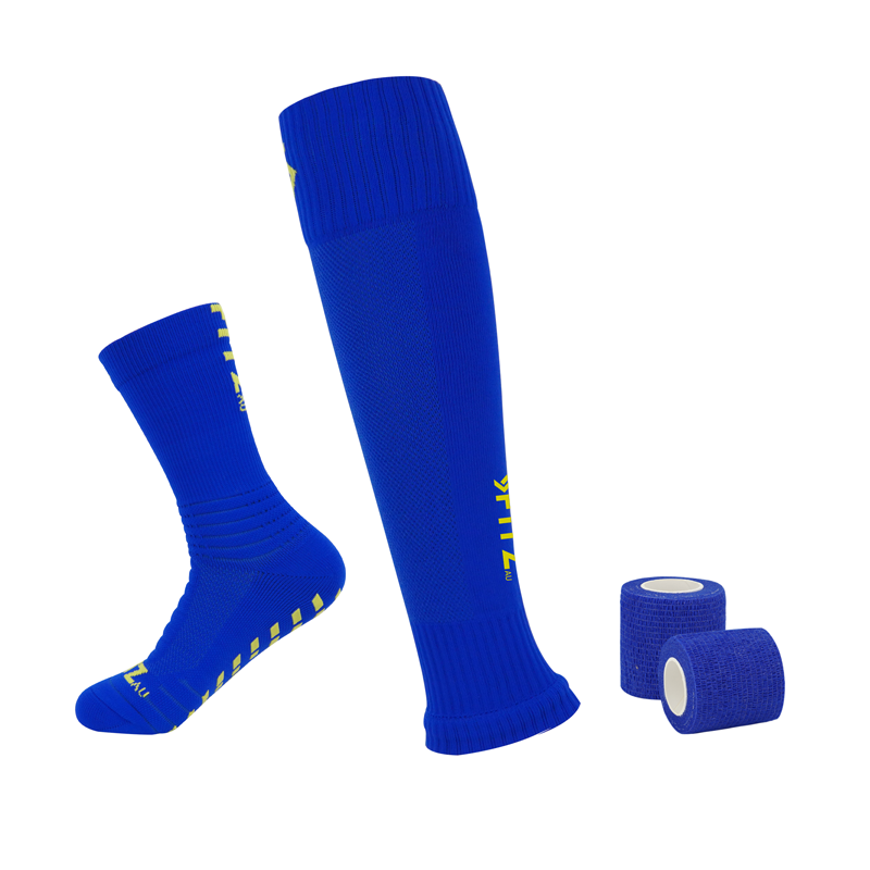Player Pack Grip Socks + Leg Sleeves + Bandage Tape Blue