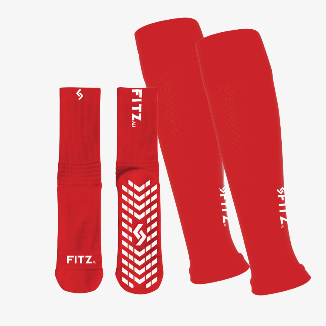 Player Pack Grip Socks + Leg Sleeves Red