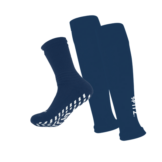 Player Pack Grip Socks + Leg  Sleeves Navy Blue