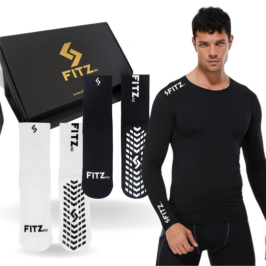 Compression Pack 2 Grip Socks and 1 Compression Shirt - Gift Box